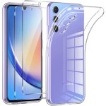 Coque samsung galaxy a34 5g + 2x [verre de protection] bumper souple silicone tpu transparent antichoc ...