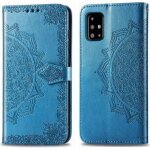 Coque samsung galaxy a51 housse en cuir magnetique portefeuille etui pour samsung galaxy a51 6. 3 [bleu ...