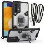 Pour samsung galaxy a52 / a52 5g / a52s 4g 5g - coque r�sistante avec anneau b�quille et codon sangle ...