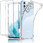 Coque pour samsung galaxy a54 5g + 2x [verre de protection] bumper souple silicone tpu transparent antichoc ...