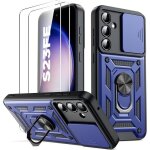 Coque antichocs pour samsung galaxy s23 fe + 2 vitres en verre tremp� - massilia tech - bleu