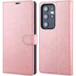 Coque pour samsung galaxy s23 ultra souple antichoc porte - carte protection cuir pu - rose