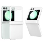 Coque pour samsung galaxy z flip 6 5g - housse etui rigide avant et arriere - blanc opaque