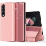 Coque pour samsung galaxy z fold 3 miroir translucide ultra - fin + �tui rabat intelligent cuir pu avec ...