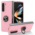 Coque pour samsung galaxy z fold 5 5g - housse etui rigide bague anti choc magnetique - rose