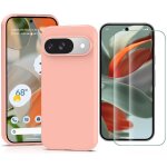 Coque silicone rose + verre trempe pour google pixel 9 / 9 pro little boutik
