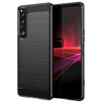 Coque sony xperia 1 iv - etui housse protection antichoc carbone tpu silicone noir