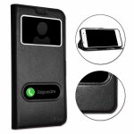 Coque pour sony xperia z5 - noir - co cuir - extra slim - fermeture magntique - semi - rigide