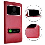 Coque pour wiko view 5 plus - wiko - extra slim - �co cuir - fermeture magn�tique - rouge