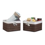 Corbeille lot de 2 panier de rangement housse amovible poign�e bo�te �tag�re armoire hxlxp 20 x 31 x ...