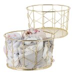 Corbeille fil de fer lot de 2 panier mtal pot rangement vtement accessoires cosmtiques hxd: 125 x ...