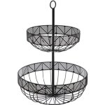 Corbeille  fruits - paris prix - 2 tages - mtal - noir - 42 cm