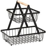 Corbeille  fruits - lacor - 2 paniers - mtal - noir