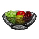 Relaxdays corbeille à fruits et légumes en métal (fer) panier rond double paroi h x d : 10 x 25 cm noire ... Relaxdays corbeille à fruits et légumes en métal (fer) panier rond double paroi h x d : 10 x 25 cm noire ...