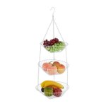 Relaxdays corbeille � fruits et l�gumes hxd : 73�x�28�cm 3 niveaux acier panier rond pour fruit compotier ...