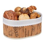 Relaxdays corbeille � pain en bambou insert tissu motif fran�ais pains et croissants panier ovale nature ...
