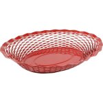 Corbeille  pain ovale rouge en inox rouge