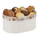 Relaxdays corbeille de pain en bambou ovale design paris garniture tissu amovible hxlxp : 16 x 34 x 24 ...