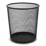 Corbeille � papier en fils m�talliques 13l waytex 931103 poubelle de bureau noire