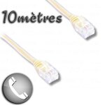 Cordon adsl rj11 mle / rj11 mle 10m - lineaire - connecteur rj11 6p4c - cble adsl
