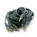 Cordon audio 3 rca m / 3 rca m - metronic - 5m - couleur verte - connecteurs rca