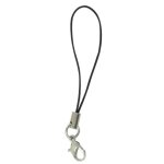Cordons tlphone attache gri - gri 5 cm noir 10 pices