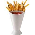 Cornet de présentation pour frites avec compartiment à sauce Cornet de présentation pour frites avec compartiment à sauce