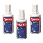 Correcteur liquide - tipp - ex - rapid foam - lot de 3 - 20 ml - couleur blanche