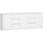 Costi - buffet long 3 portes + 6 tiroirs - 200x40x75 cm - meuble de rangemnt salon salle � manger