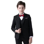Costume 5 pices garon smoking pour mariage crmonie lgant pour occasions formelles - noir