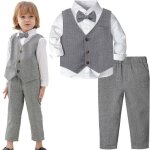 Costume bb garon - mintgreen - smoking formel anniversaire gris fonc - 100% coton - manches longues ...