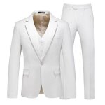 Costume blanc homme mariage 3 pices slim fit revers crant vetement crmonie business elegant couleur ...