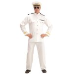 Costume capitaine marine - widmann - wdm06870 - taille xxl - 100% polyester - blanc