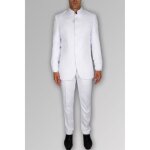 Costume col mao blanc homme