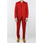 Costume homme rouge - marque - mod�le - coupe ajust�e - col mao - multiples poches int�rieures
