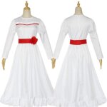 Costume de cosplay annabelle - conjingdoll - robe blanche pour femme - polyester Costume de cosplay annabelle - conjingdoll - robe blanche pour femme - polyester