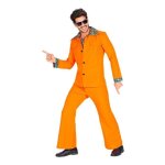 D�guisement - widmann - costume disco orange ann�es 70 - veste chemise pantalon - polyester - adulte