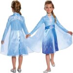 Costume - disguise - elsa carnaval - bleu - robe et voile transparent - 5 - 6 ans