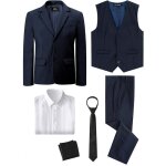 Costume enfant 4 pièces pour mariage ou cérémonie - bleu marine - 6 - 14 ans Costume enfant 4 pièces pour mariage ou cérémonie - bleu marine - 6 - 14 ans