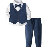 Costume enfant garçons mariage ensemble de 3 pièces gilet + chemise + pantalon pâques bénédiction formel ... Costume enfant garçons mariage ensemble de 3 pièces gilet + chemise + pantalon pâques bénédiction formel ...