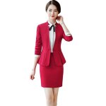 Costume femme uni 3 pieces de marque luxe en slim v�tements bkc11275 rouge