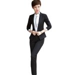 Costume femme uni 3 pieces de marque luxe en slim v�tements bkc4282 noir