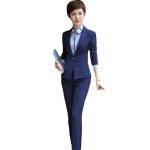 Costume femme uni 3 pieces de marque luxe en slim v�tements bkc5282 bleu