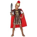 Costume - fiestas guirca - gladiateur - rouge - polyester - inclus : casque tunique cape