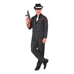 Costume de gangster rayé noir et blanc - widmann - l - veste cravate pantalon - multicolor Costume de gangster rayé noir et blanc - widmann - l - veste cravate pantalon - multicolor