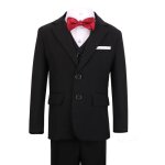 Costume gar�on 5 pi�ces mariage mode costume c�r�monie vetement elegant smoking - gar�ons honneur - noir ...