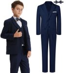 Costume garçon mariage gentilhomme vêtements smoking tenue pour anniversaire ensemble bleu 5pcs Costume garçon mariage gentilhomme vêtements smoking tenue pour anniversaire ensemble bleu 5pcs