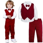 Costume gentilhomme enfant garçons 3pcs vêtements ceremonie fete tenue manches longues rouge 12 mois ... Costume gentilhomme enfant garçons 3pcs vêtements ceremonie fete tenue manches longues rouge 12 mois ...