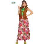 Costume hippie femme - robe longue - rose - modle hippie - polyester