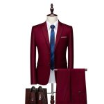 Costume homme 2 pi�ces bordeaux - xhn336 - f�te soir�e mariage business - grande v�tements masculin